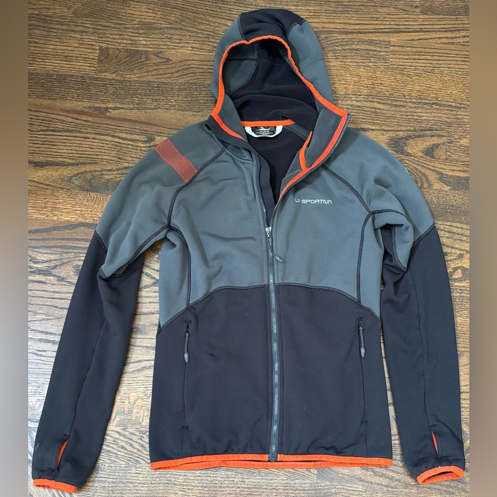 La Sportiva Black and Gray Performance Jacket with Hood